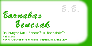 barnabas bencsak business card